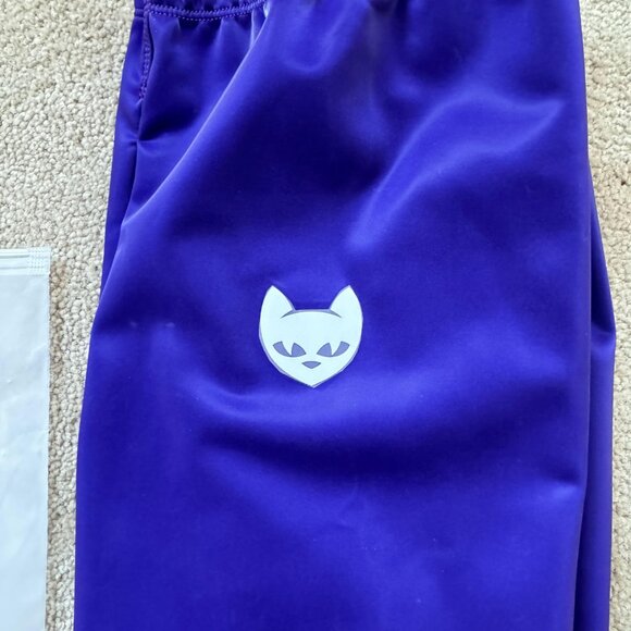 HIRO GATO Sharkskin PU Spandex M MEDIUM Leggings Purple BRAND NEW LIMITED L@@K! - Picture 3 of 13
